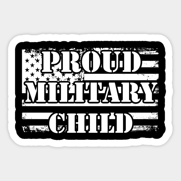 Proud Military Child Sticker by zellaarts